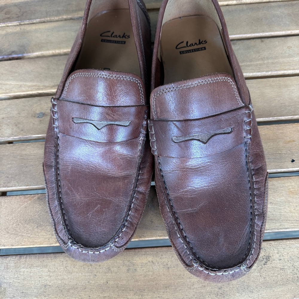 Clarks Brown Leather Loafers (worn 3 times)